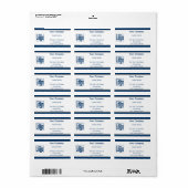 Blue Black Border Company Logo White Adres Etiket (Full Sheet)