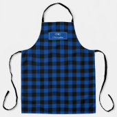 Blue Black Buffalo Pset Lumberjack Personeelsforma Schort (Voorkant)