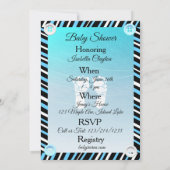 Blue & Black Button Boy Baby Shower-uitnodigingen Kaart (Achterkant)