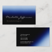 Blue Black Calligraphy Cosmetoloog Visitekaartje (Voorkant / Achterkant)