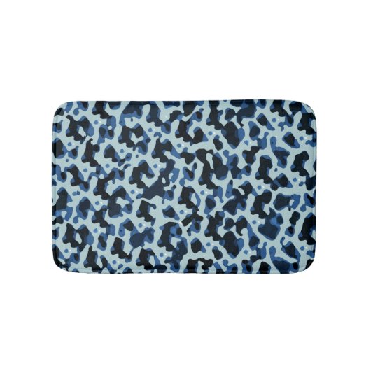 Blue Black Camo Abstract Patroon Badmat (Voorkant)
