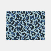 Blue Black Camo Abstract Patroon Fleece Deken (Voorkant (Horizontaal))