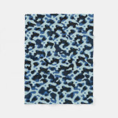 Blue Black Camo Abstract Patroon Fleece Deken (Voorkant)