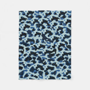 Blue Black Camo Abstract Patroon Fleece Deken