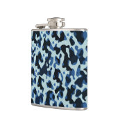 Blue Black Camo Abstract Patroon Heupfles (Links)