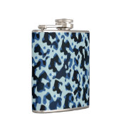 Blue Black Camo Abstract Patroon Heupfles (Rechts)