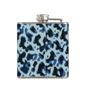 Blue Black Camo Abstract Patroon Heupfles (Achterkant)