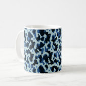 Blue Black Camo Abstract Patroon Koffiemok (Voorkant links)