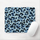 Blue Black Camo Abstract Patroon Muismat (Met muis)