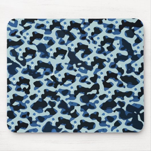 Blue Black Camo Abstract Patroon Muismat (Voorkant)