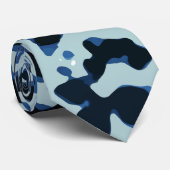 Blue Black Camo Abstract Patroon Stropdas (Opgerold)