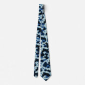 Blue Black Camo Abstract Patroon Stropdas (Achterkant)