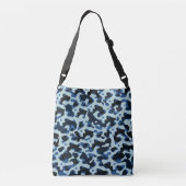Blue Black Camo Pattern Crossbody Tas (Achterkant)