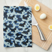 Blue Black Camo Pattern Theedoek (Quarter Fold)