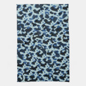 Blue Black Camo Pattern Theedoek (Verticaal)