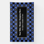 Blue & Black Check - Zakelijk evenement / Trade Sh Spandoek (Verticaal)