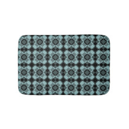 Blue Black Checker Argyle Pattern Badmat