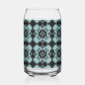 Blue Black Checker Argyle Pattern Blikvorm Glas (Voorkant)