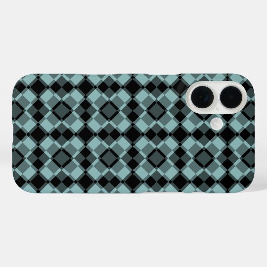 Blue Black Checker Argyle Pattern Case-Mate iPhone Case (Achterkant (horizontaal))