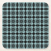 Blue Black Checker Argyle Pattern Kartonnen Onderzetters (Voorkant)