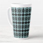 Blue Black Checker Argyle Pattern Latte Mok (Linkerhoek)
