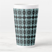 Blue Black Checker Argyle Pattern Latte Mok (Voorkant)