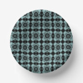 Blue Black Checker Argyle Pattern Papieren Kommen (Voorkant)