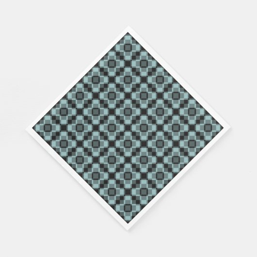 Blue Black Checker Argyle Pattern Servet (Hoek)