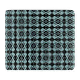 Blue Black Checker Argyle Pattern Snijplank