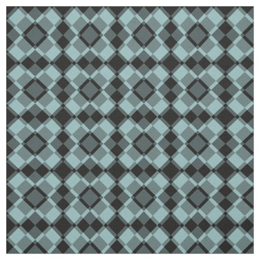 Blue Black Checker Argyle Pattern Stof (Swatch)