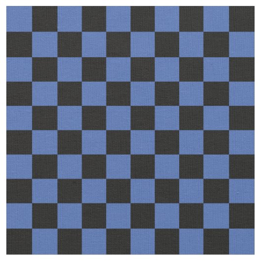 Blue & Black Checkerboard Stof (Close Up)