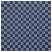 Blue & Black Checkerboard Stof (Swatch)
