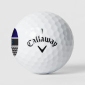 Blue Black Chevron Monogram Golfballen (Logo)