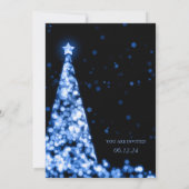 Blue Black Christmas Tree Company Vakantie Partij Kaart (Achterkant)