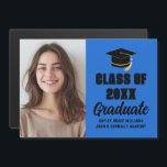 Blue Black Class of 2026 Graduation Photo Magnet<br><div class="desc">A personalized graduation announcement magnetic card in blue and black for a high school,  college,  or university from the class of 2026. Customize with your school name and graduating class under the lovely calligraphy for an elegant personalized graduate photo magnet with your senior portrait photograph.</div>