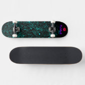 Blue Black Cyber Persoonlijk Skateboard (Horizontaal)