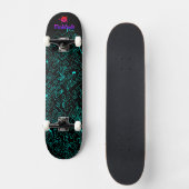 Blue Black Cyber Persoonlijk Skateboard (Voorkant)