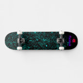 Blue Black Cyber Persoonlijk Skateboard (Horizontaal)