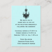 Blue, Black Damask Chandelier Enclosure Kaart (Achterkant)