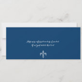 Blue Black Damask Quinceanera Paris Boarding Pass Kaart (Achterkant)