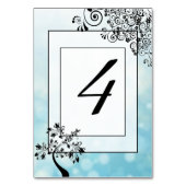 Blue Black Decorative Tree Table Number Card Kaart (Achterkant)