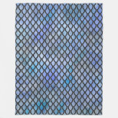Blue Black Dragon Scale Blanket Fleece Deken (Voorkant)