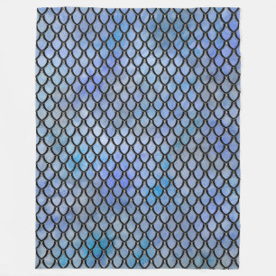 Blue Black Dragon Scale Blanket Fleece Deken