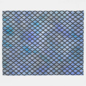 Blue Black Dragon Scale Blanket Fleece Deken (Voorkant (Horizontaal))