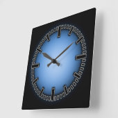 Blue Black Fade Numberless Wall Clock Vierkante Klok (Hoek)