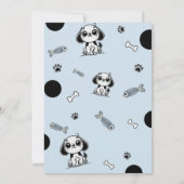 Blue & Black Fish Botten Puppy Hondenverjaardagsfe Kaart (Achterkant)