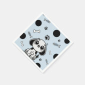 Blue & Black Fish Botten Puppy Hondenverjaardagsfe Servet (Hoek)