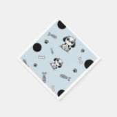 Blue & Black Fish Botten Puppy Hondenverjaardagsfe Servet (Hoek)