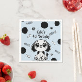 Blue & Black Fish Botten Puppy Hondenverjaardagsfe Servet (Insitu)