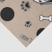 Blue & Black Fish Botten Puppy Hondenverjaardagsfe Tissuepapier (Detail)